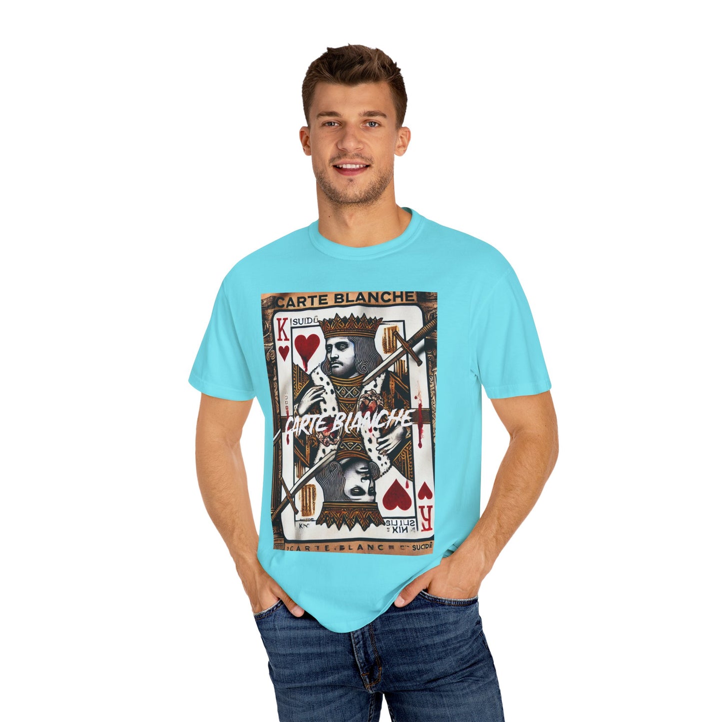Street Art Graphic T-Shirt - 'God Save the Queen' & 'Carte Blanche' Design