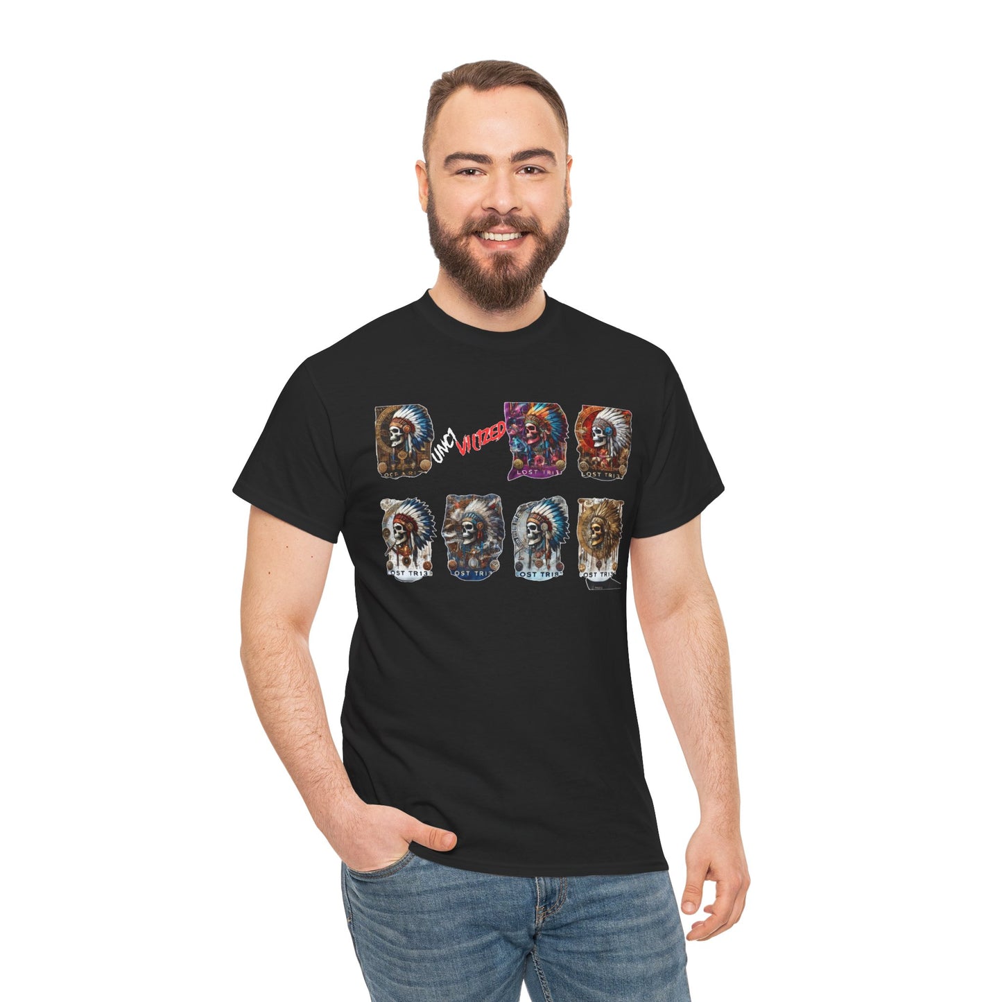 Unisex Heavy Cotton Tee with Lion Art - Free Spirit Tee, Graphic T-Shirt, Casual Wear, Animal Lover Gift, Unique Design Tee