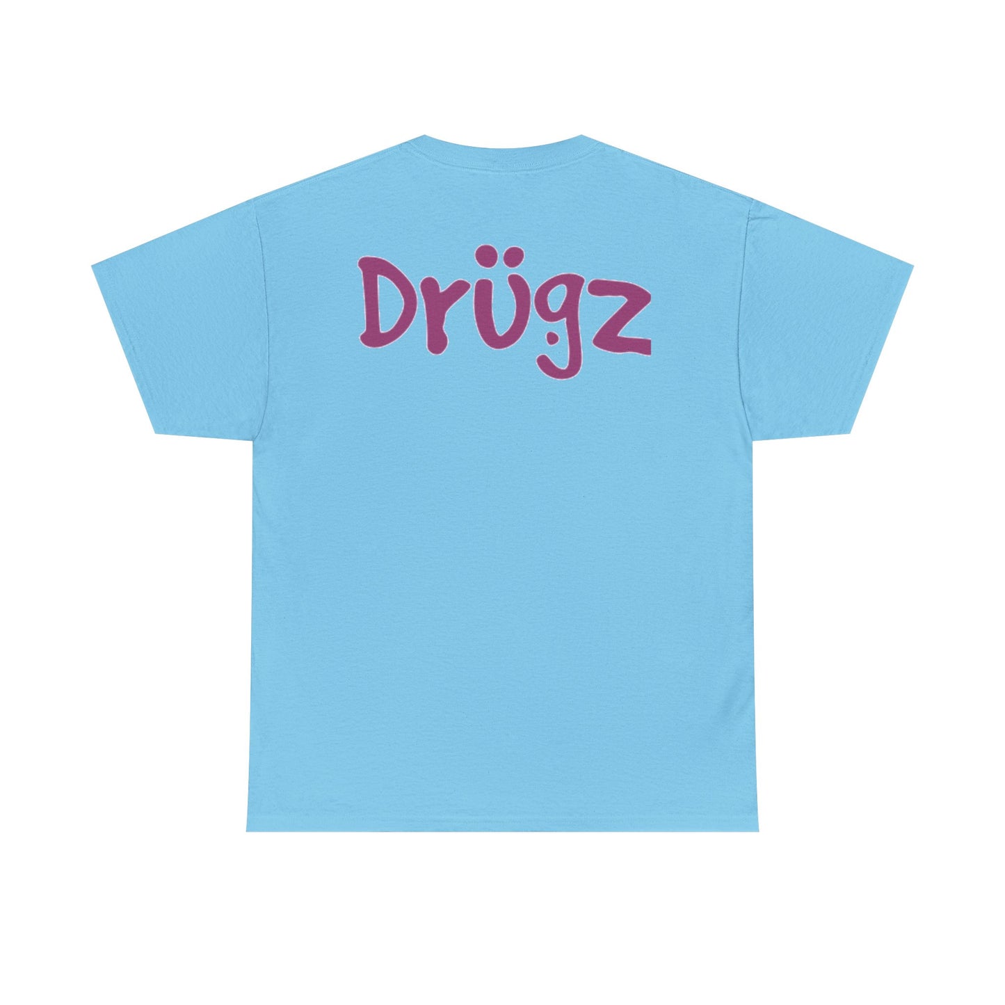 Colorful Unisex Heavy Cotton Tee - 'BAAD HABITZ' and 'Drügz' Graphic, Streetwear Vibe, Perfect for Casual Outings, Gifts, and Festivals