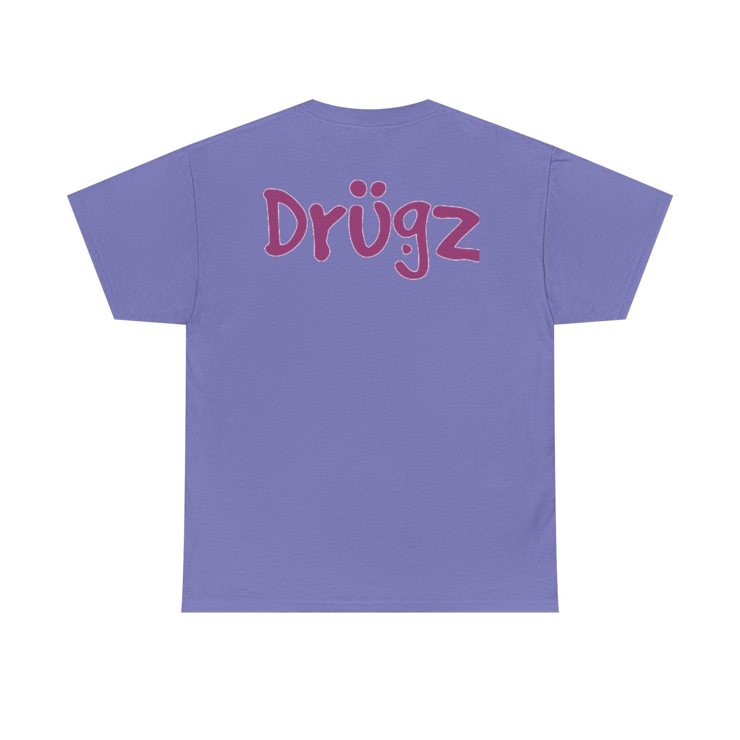 Colorful Unisex Heavy Cotton Tee - 'BAAD HABITZ' and 'Drügz' Graphic, Streetwear Vibe, Perfect for Casual Outings, Gifts, and Festivals