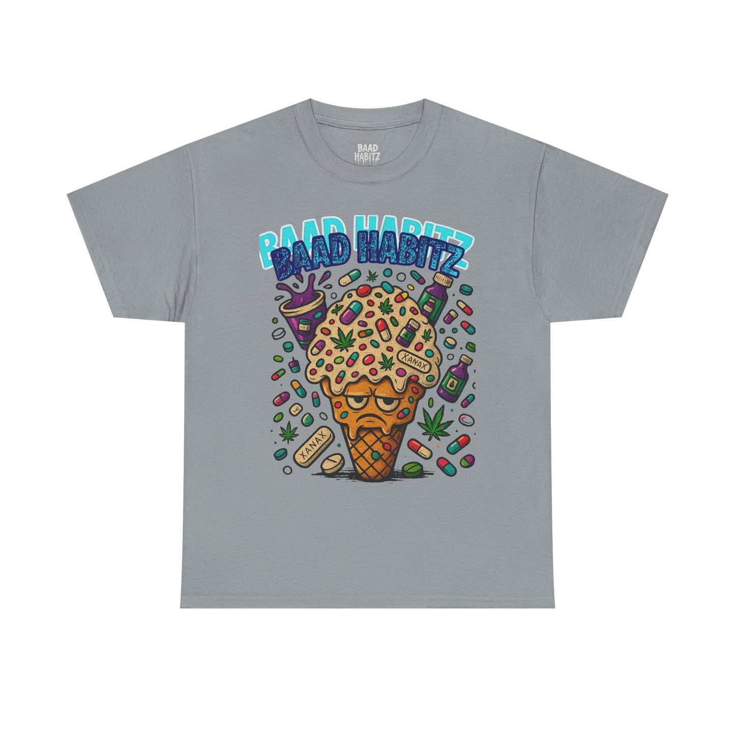 Fun Ice Cream Graphic Tee, Unisex Heavy Cotton Shirt, Summer Wear, Gift for Friends, Casual Outfit, Music Festival Apparel