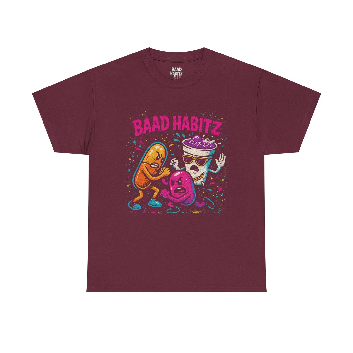 Funny Graphic Tee, Unisex Humor Shirt, Party Wear, Baad Habitz Apparel, Drugz T-Shirt, Gift for Friends