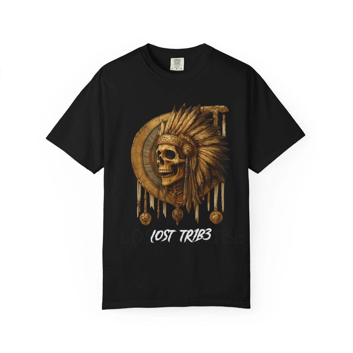 Unisex Garment-Dyed T-Shirt - 'Lost Tribe' Skull Design