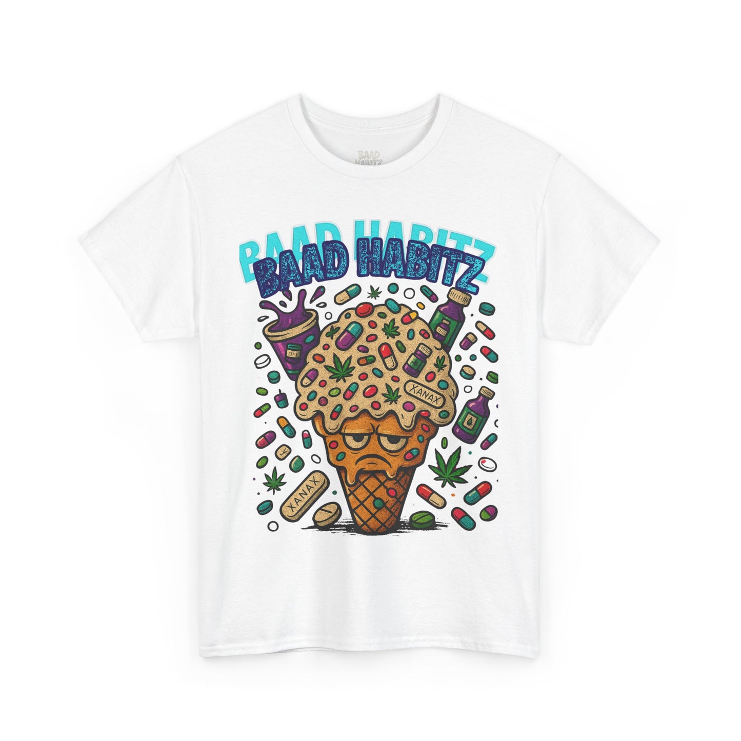 Fun Ice Cream Graphic Tee, Unisex Heavy Cotton Shirt, Summer Wear, Gift for Friends, Casual Outfit, Music Festival Apparel