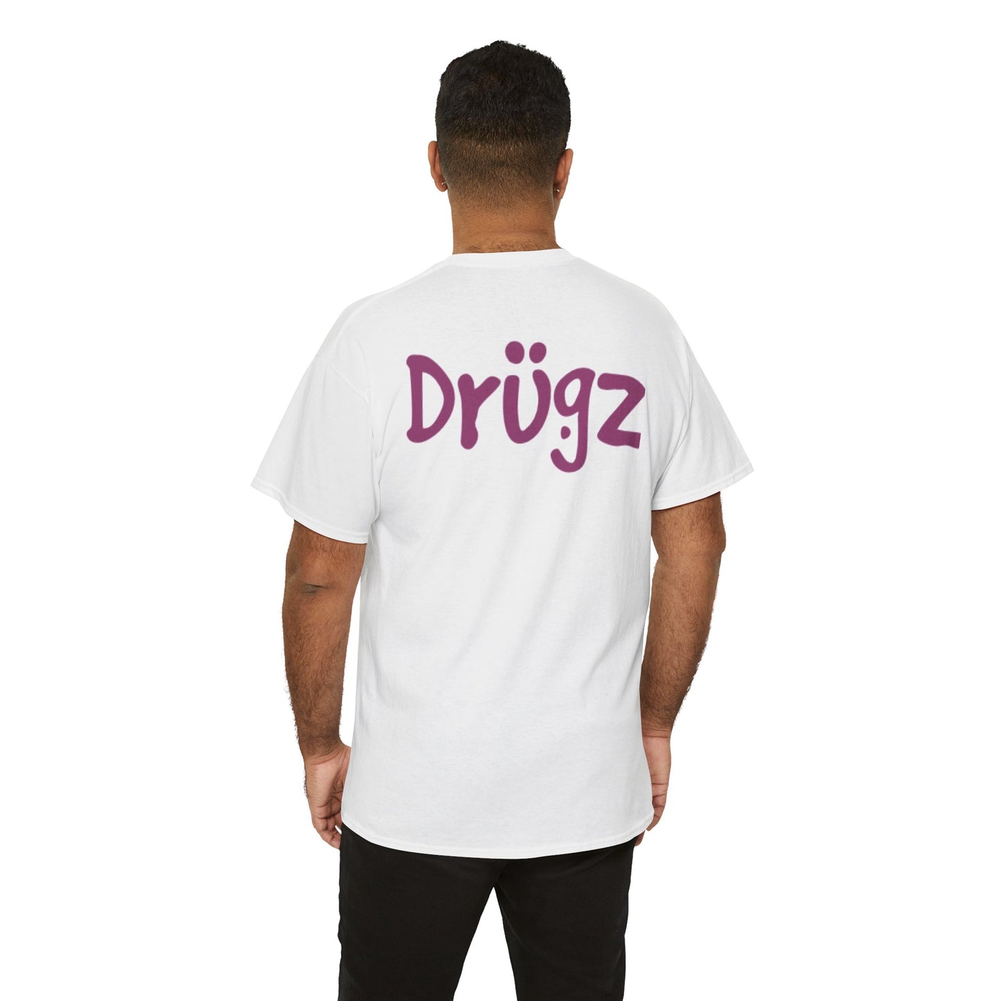 Colorful Unisex Heavy Cotton Tee - 'BAAD HABITZ' and 'Drügz' Graphic, Streetwear Vibe, Perfect for Casual Outings, Gifts, and Festivals