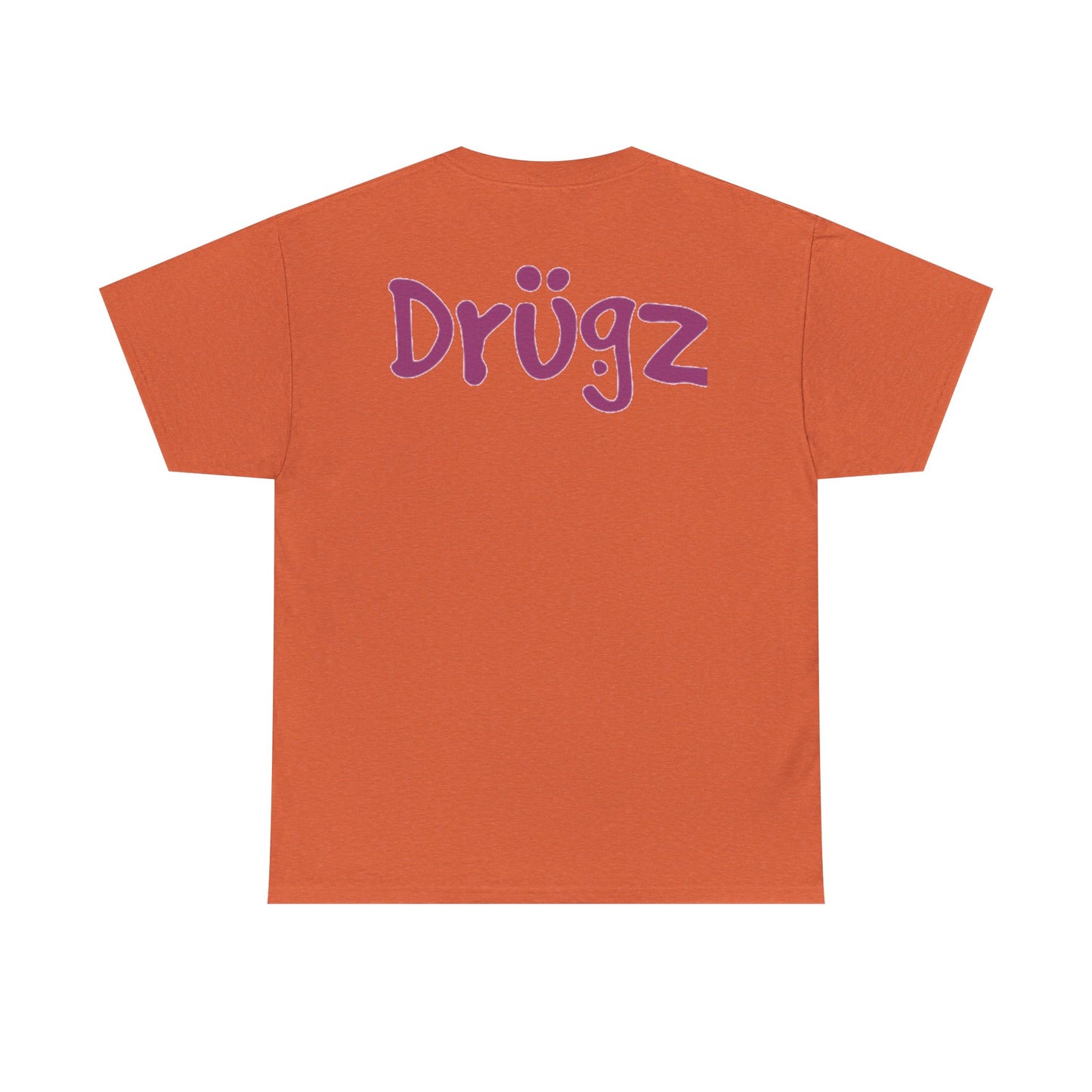 Colorful Unisex Heavy Cotton Tee - 'BAAD HABITZ' and 'Drügz' Graphic, Streetwear Vibe, Perfect for Casual Outings, Gifts, and Festivals