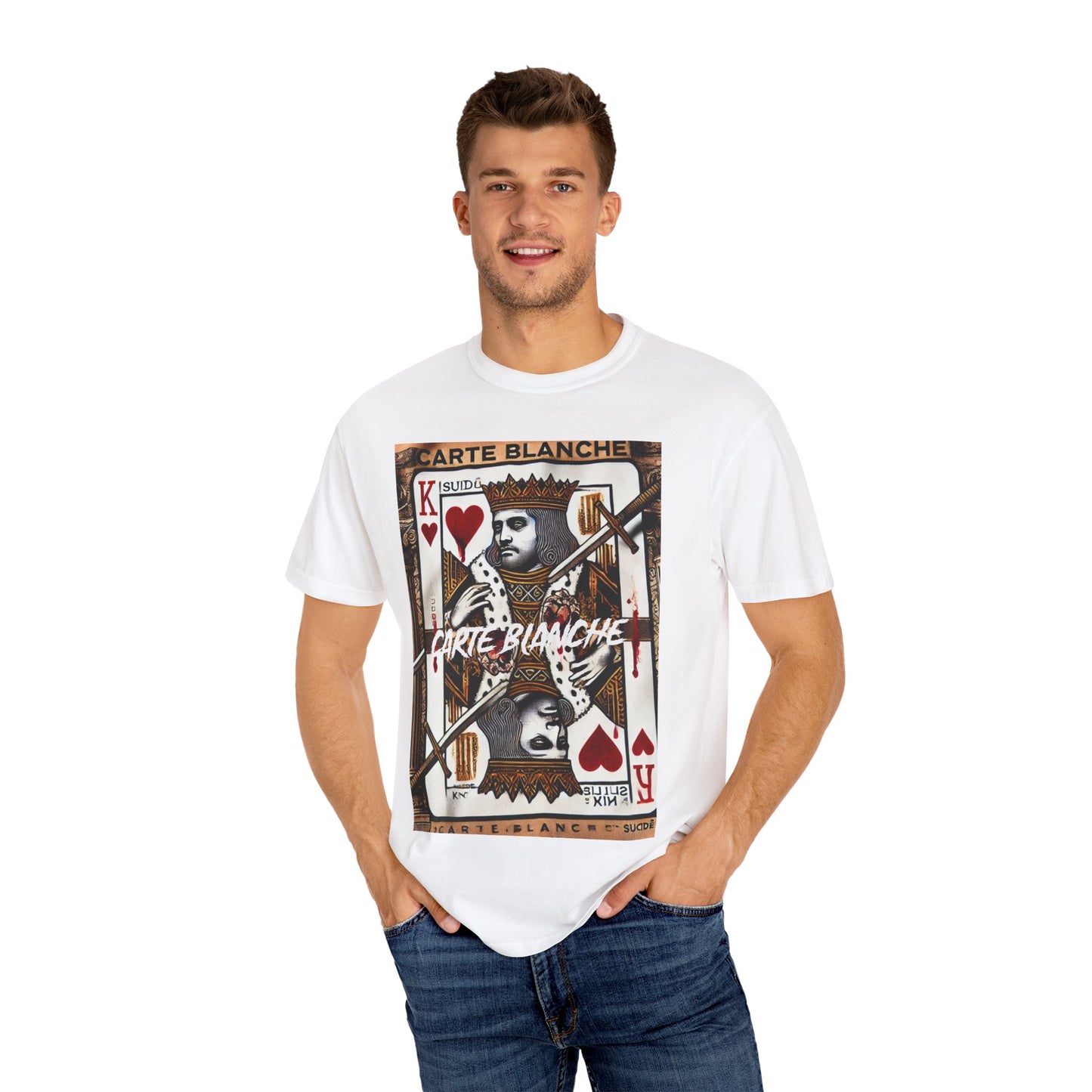 Street Art Graphic T-Shirt - 'God Save the Queen' & 'Carte Blanche' Design