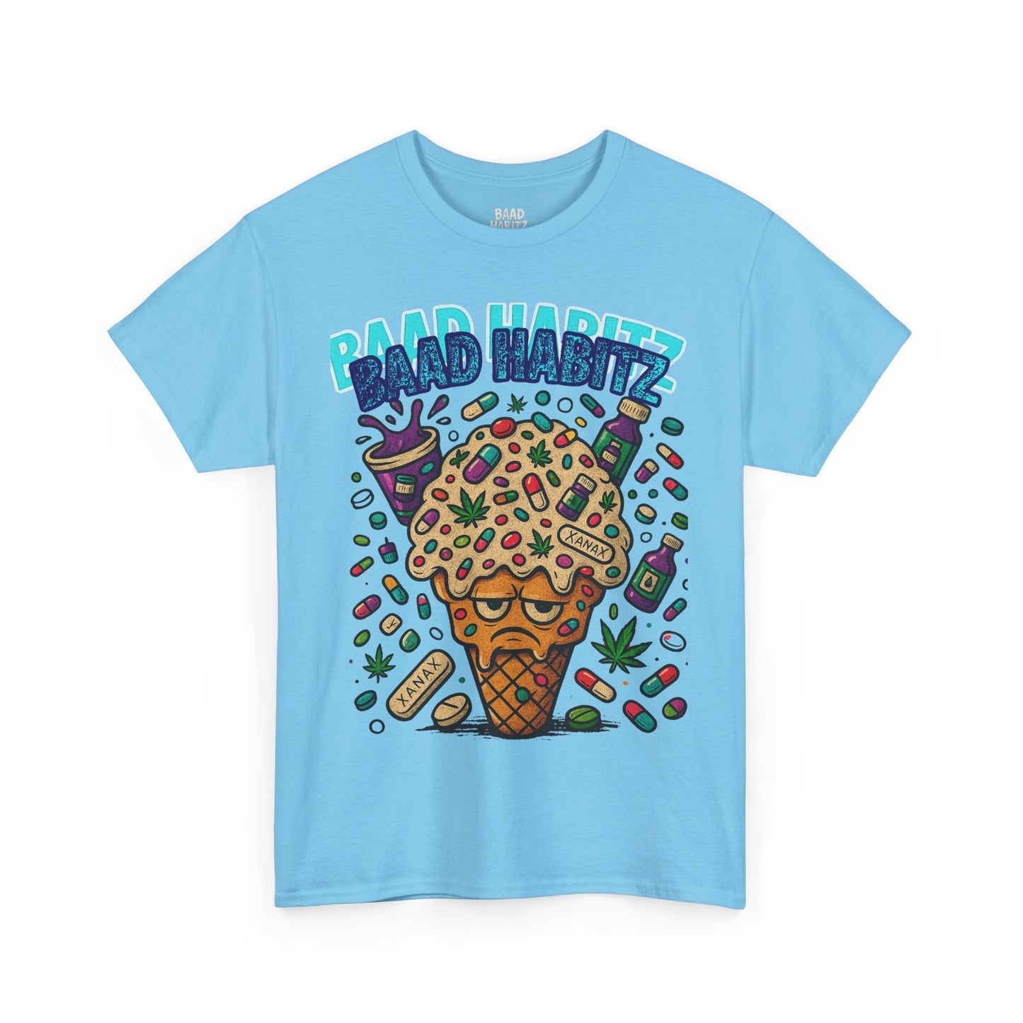 Fun Ice Cream Graphic Tee, Unisex Heavy Cotton Shirt, Summer Wear, Gift for Friends, Casual Outfit, Music Festival Apparel