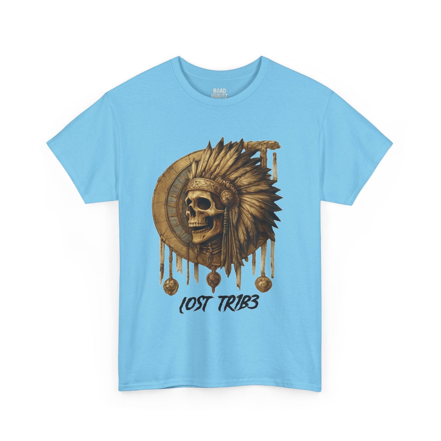 Unisex Heavy Cotton Tee - Lost Tribe Skull Design