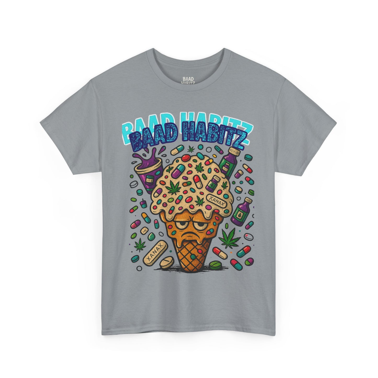Fun Ice Cream Graphic Tee, Unisex Heavy Cotton Shirt, Summer Wear, Gift for Friends, Casual Outfit, Music Festival Apparel