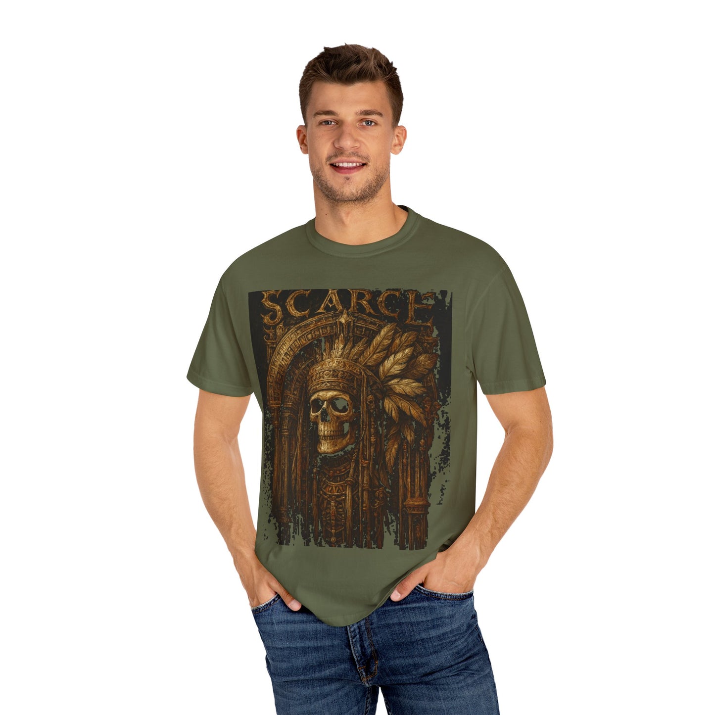 Unisex Garment-Dyed T-Shirt - SCARCE The Lost Skull Design