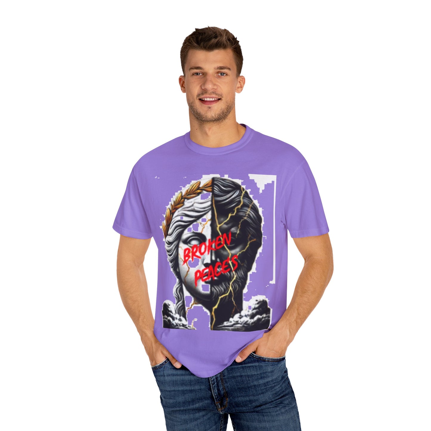 Unisex Garment-Dyed T-shirt - 'Broken Pieces' & 'God Save the Queen' Graphic Tee