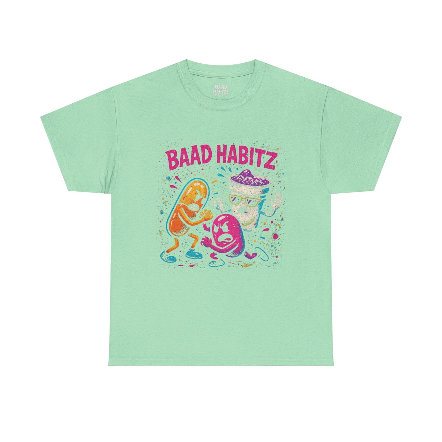 Funny Graphic Tee, Unisex Humor Shirt, Party Wear, Baad Habitz Apparel, Drugz T-Shirt, Gift for Friends