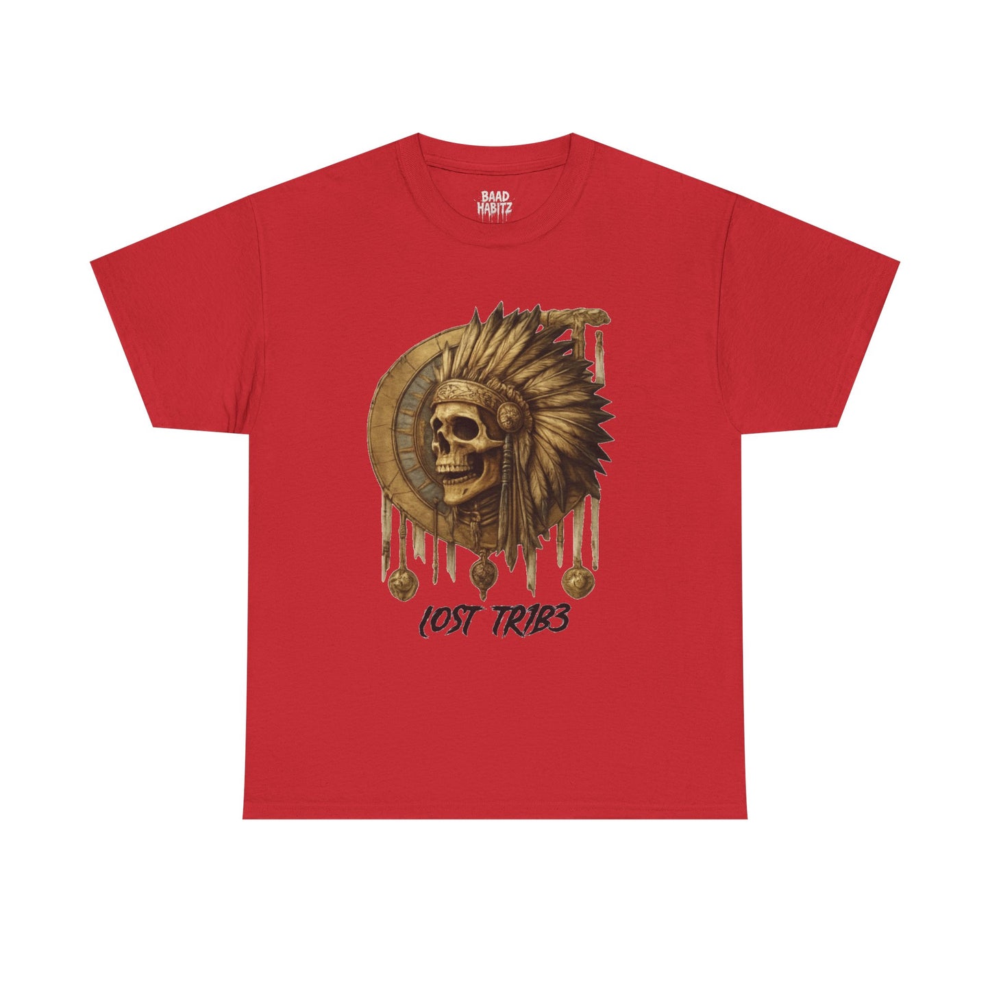 Unisex Heavy Cotton Tee - Lost Tribe Skull Design