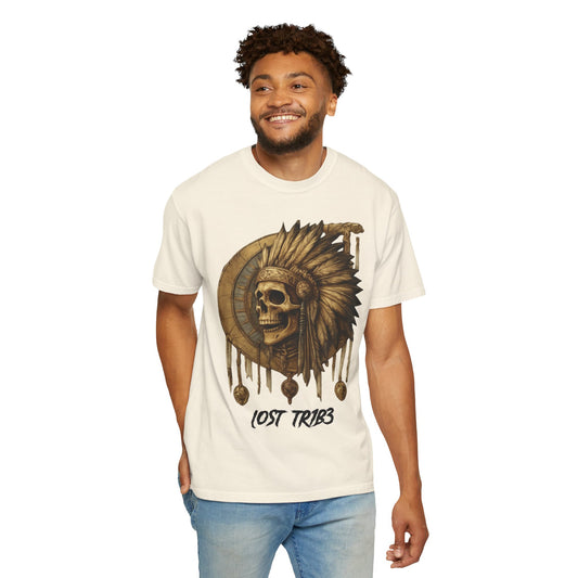 Unisex Garment-Dyed T-Shirt - 'Lost Tribe' Skull Design