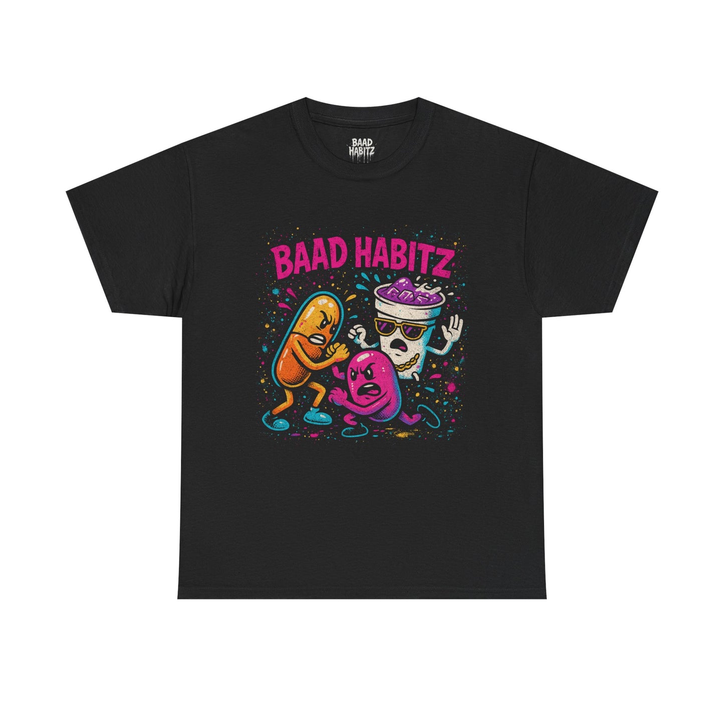 Funny Graphic Tee, Unisex Humor Shirt, Party Wear, Baad Habitz Apparel, Drugz T-Shirt, Gift for Friends
