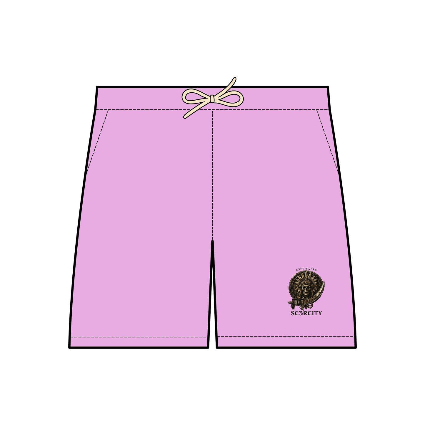 Unisex Lightweight Fleece Sweat Shorts with Embroidered Lion Design