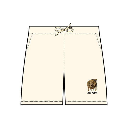 Garment-Dyed Lion Print Fleece Sweat Shorts for Casual Comfort