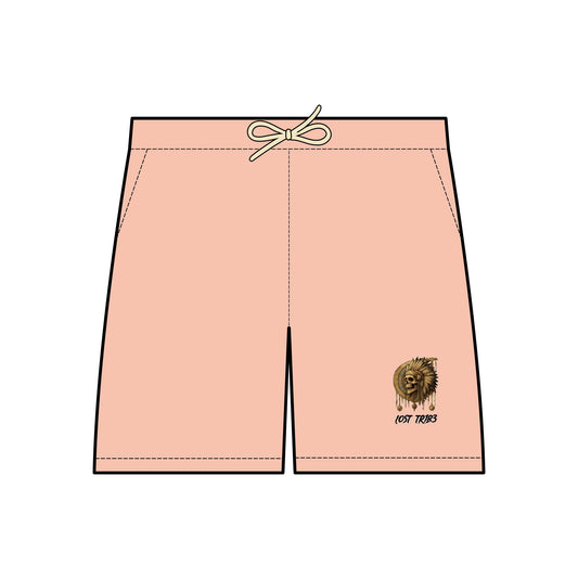 Garment-Dyed Lion Print Fleece Sweat Shorts for Casual Comfort