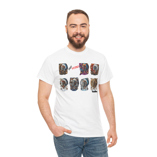 Unisex Heavy Cotton Tee with Lion Art - Free Spirit Tee, Graphic T-Shirt, Casual Wear, Animal Lover Gift, Unique Design Tee
