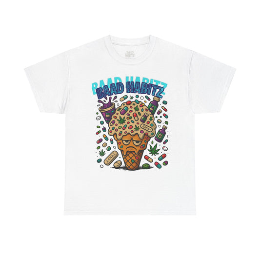 Fun Ice Cream Graphic Tee, Unisex Heavy Cotton Shirt, Summer Wear, Gift for Friends, Casual Outfit, Music Festival Apparel