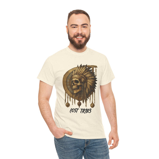 Unisex Heavy Cotton Tee - Lost Tribe Skull Design