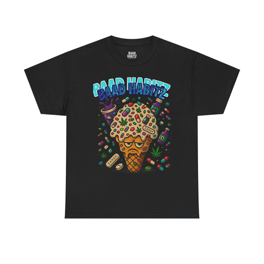Fun Ice Cream Graphic Tee, Unisex Heavy Cotton Shirt, Summer Wear, Gift for Friends, Casual Outfit, Music Festival Apparel